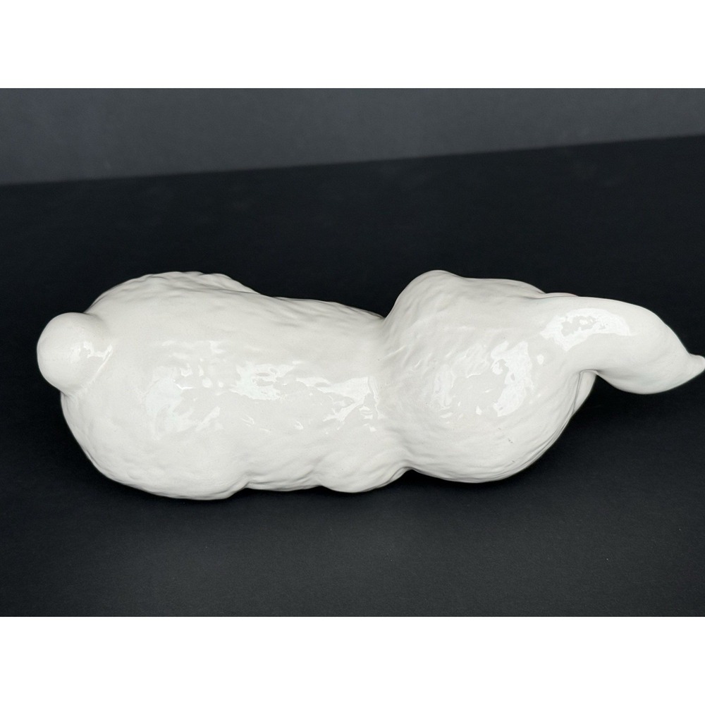 Vintage Sleeping Bunny Rabbit Ceramic Shelf Sitter/Mantel Display White/Pink USA - Picture 6 of 11